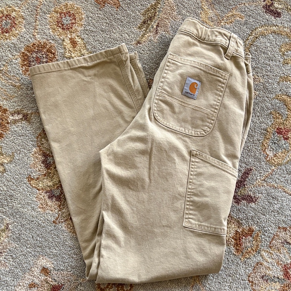 ⭐️ Boys size 14 ⭐️ Carhartt Beige Cargo Work Pants